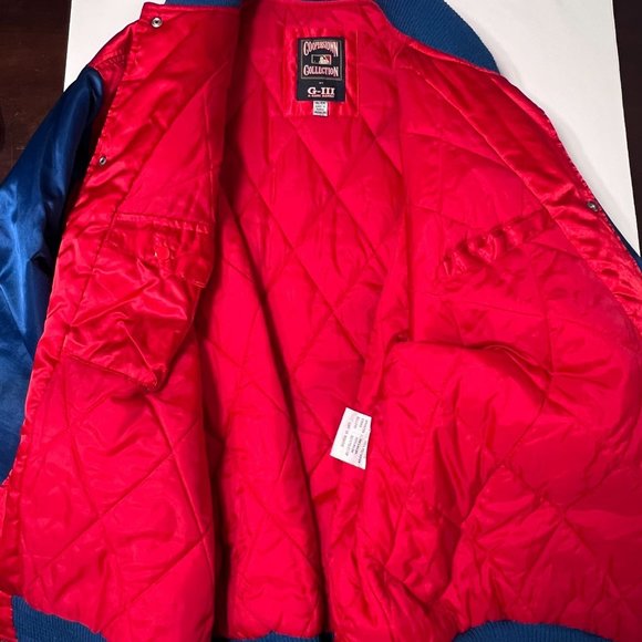 Atlanta Braves Jacket XL Satin Bomber Red Blue Cooperstown Collection G-III - Picture 7 of 16